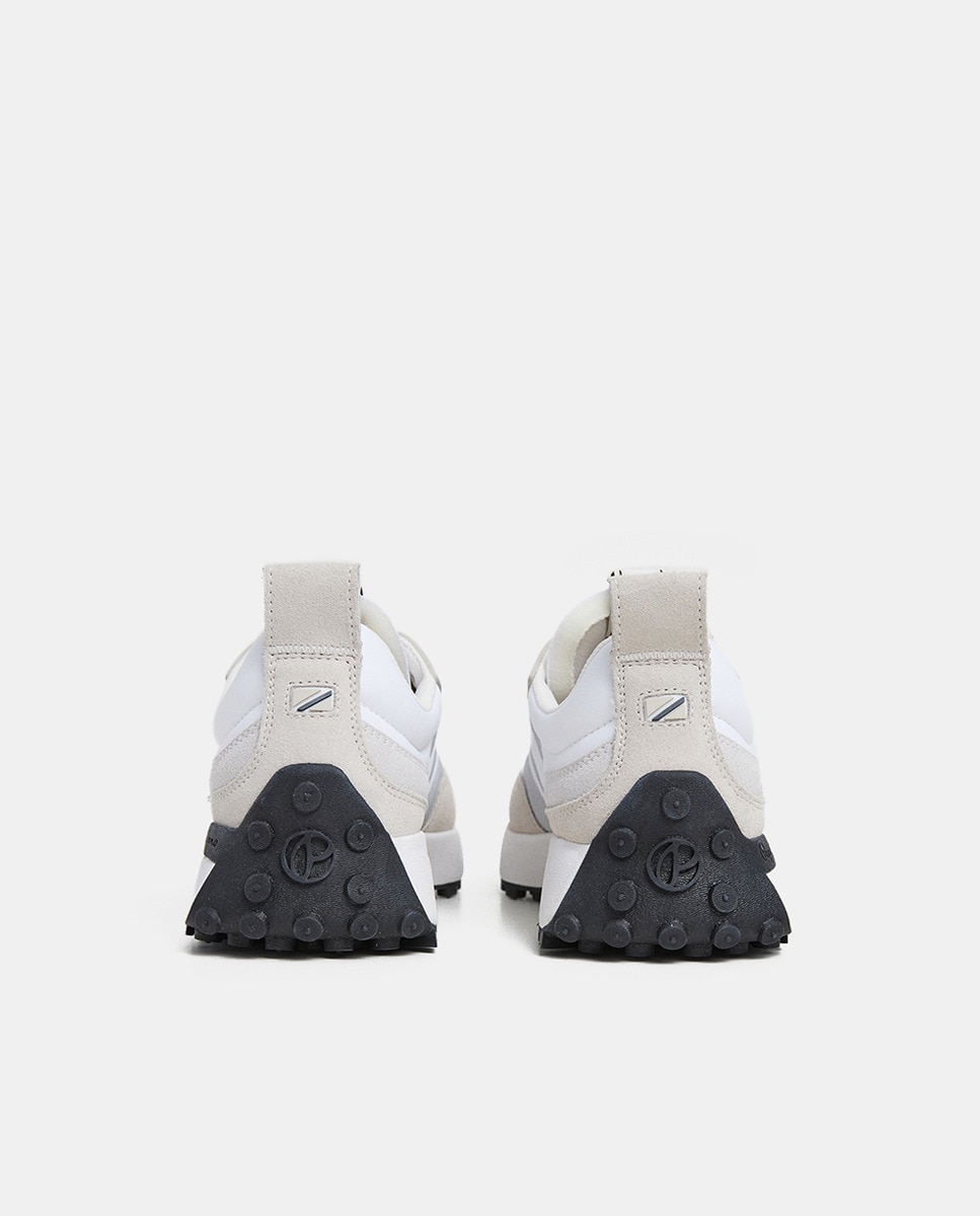 Sapatilhas Lucky Top Combinadas com Bandeira Lateral Branco-3