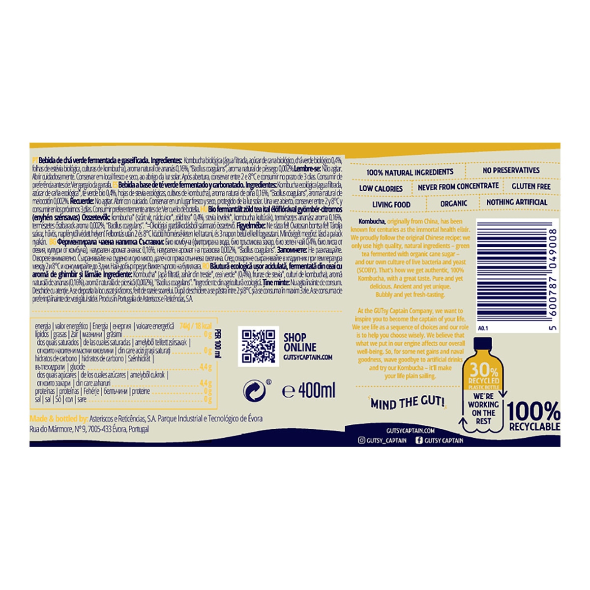 Kombucha con piña y melocotón Captain Kombucha 2