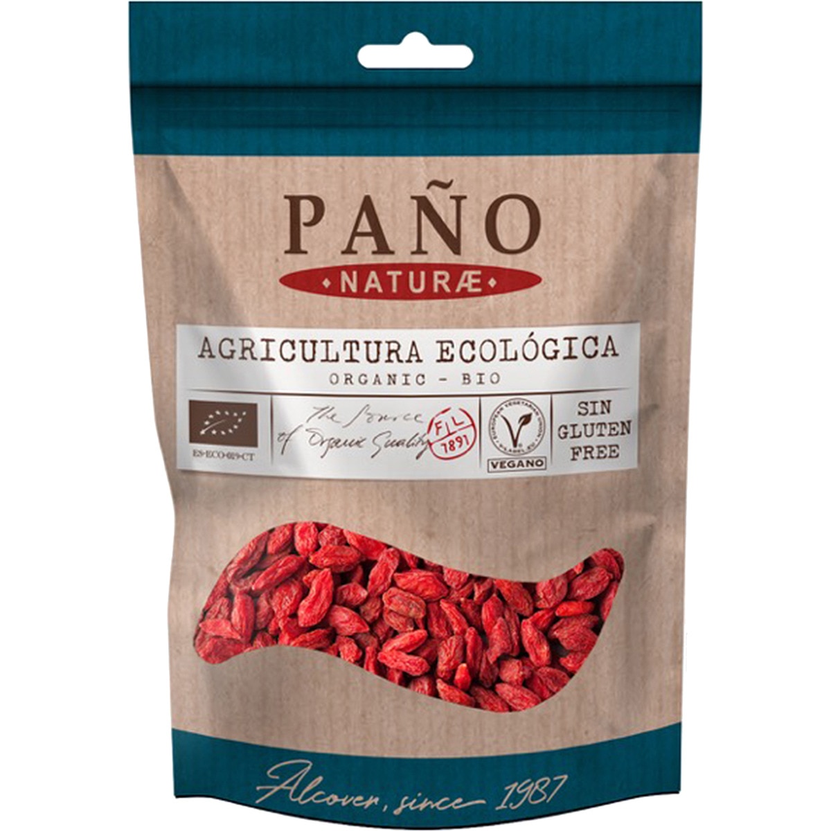 bayas goji de agricultura ecológica sin gluten bolsa 90 g