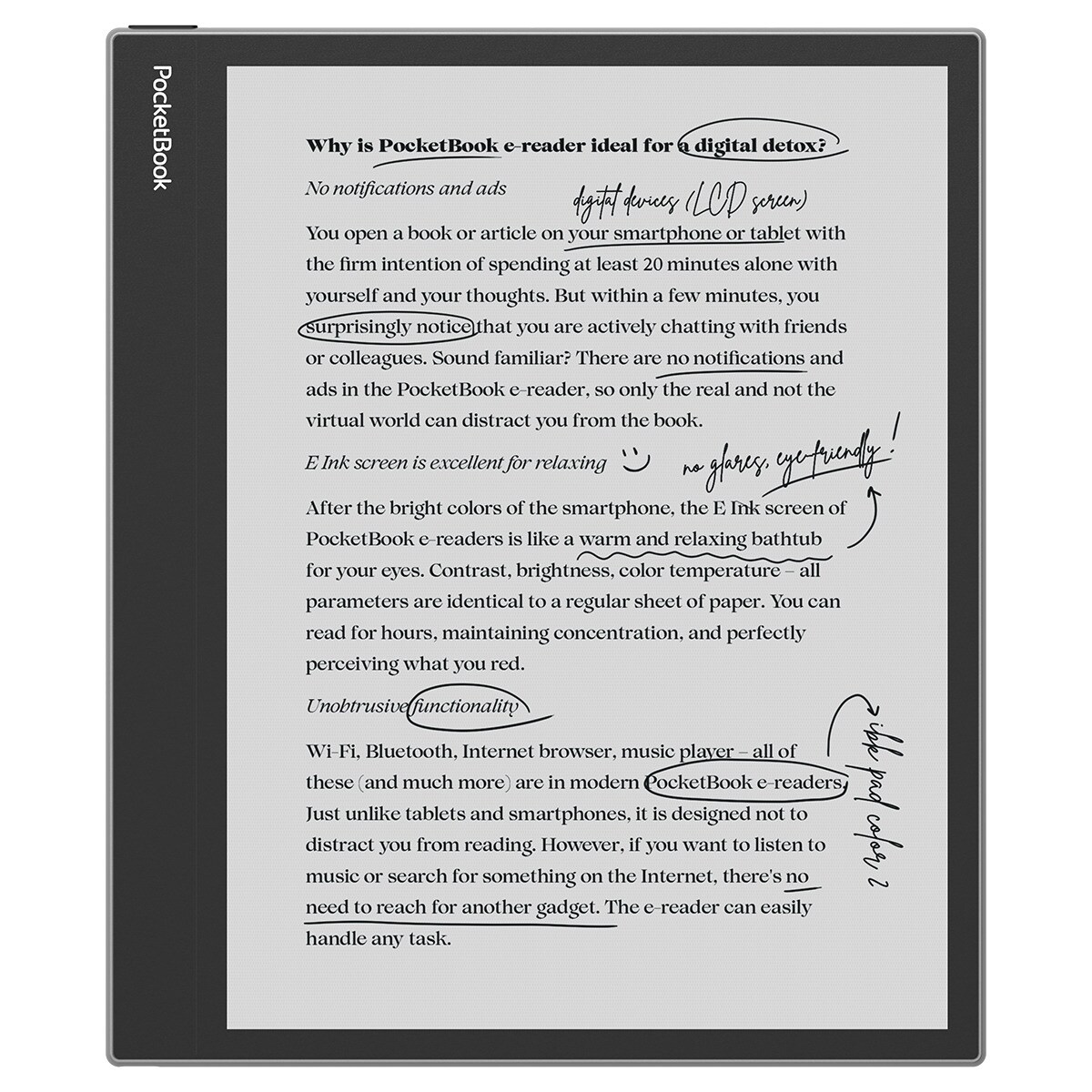 e-Reader PocketBook Inkpad Eo Mist Grey 10,3" E-Ink Kaleido 3, Android y cámara integrada Gris niebla-4