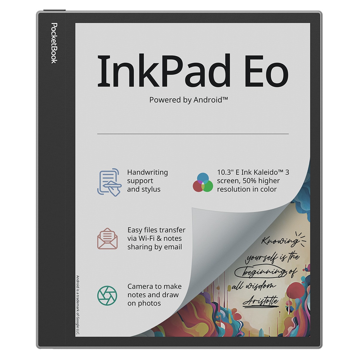 e-Reader PocketBook Inkpad Eo Mist Grey 10,3" E-Ink Kaleido 3, Android y cámara integrada Gris niebla-2