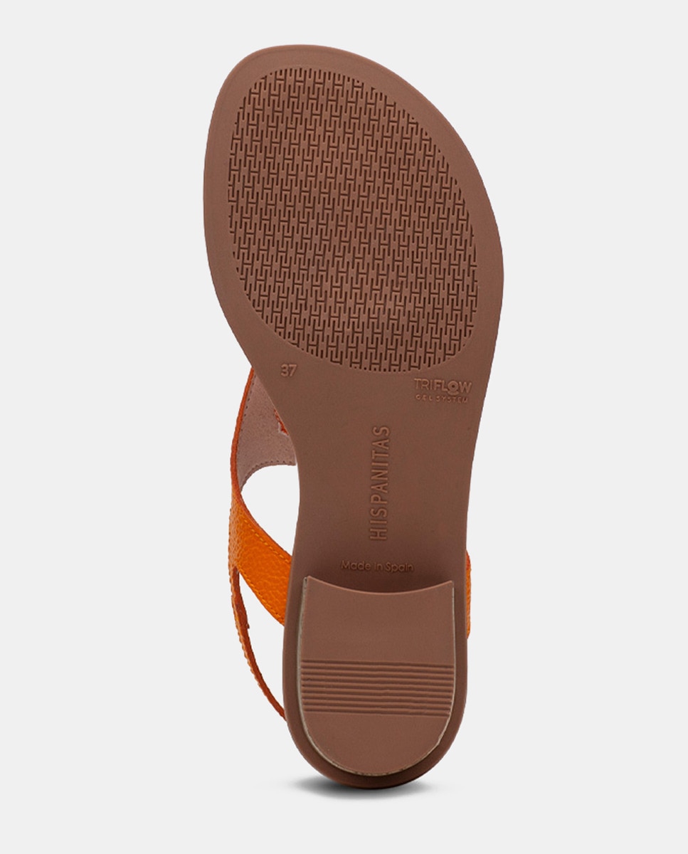 Sapatos Tipo Sandálias Rasas com Logótipo Bordado Laranja-5