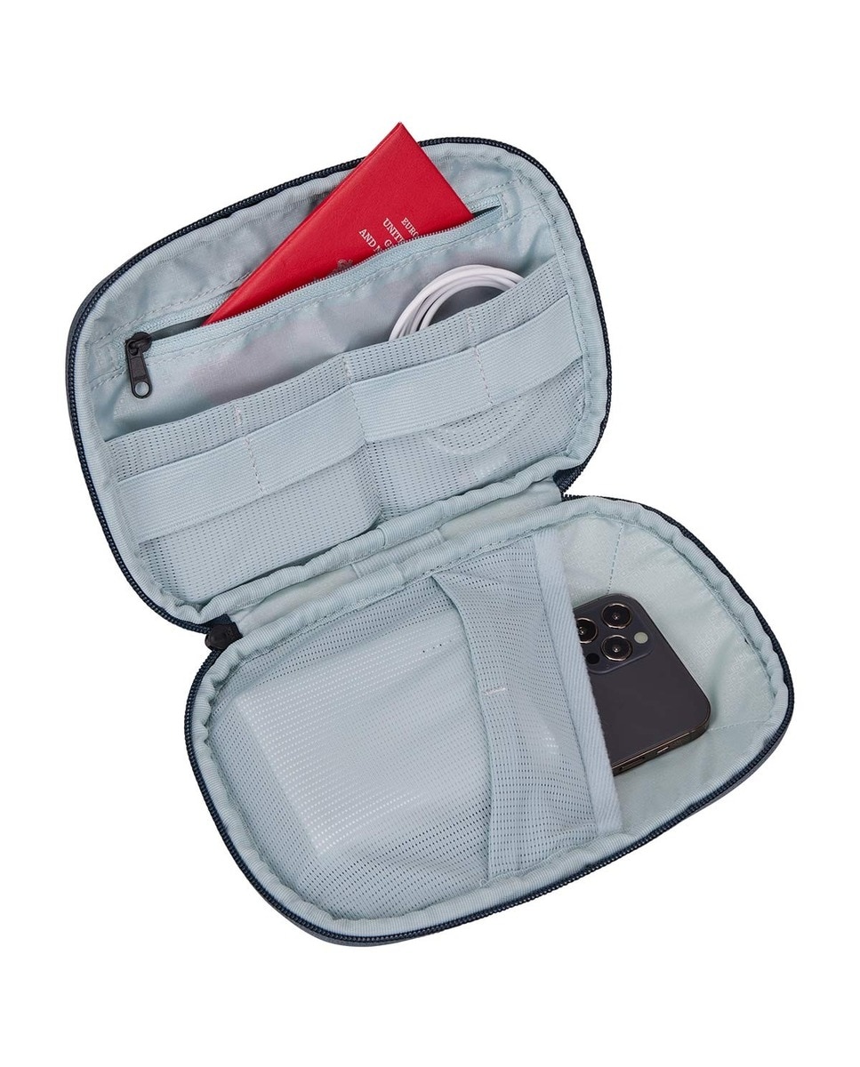 Organizador de Equipamentos Electrónicos Médio Nylon e Poliéster - Azul Azul-4
