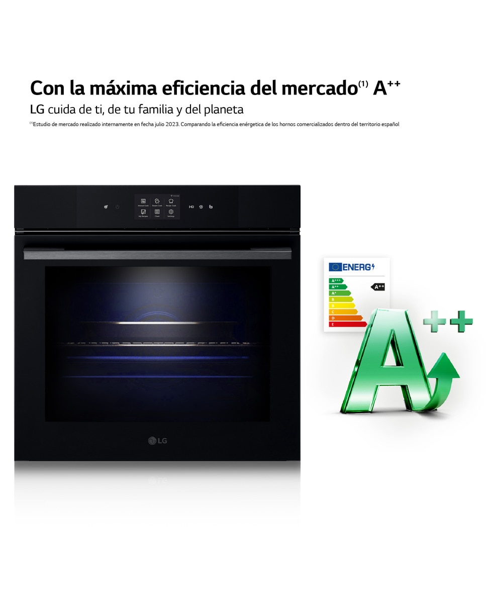 Horno vapor LG con sistema de limpieza Blue EasyClean, 76 l, display LCD táctil, ThinQ Wi-fi - WS9D7672WM Negro-13