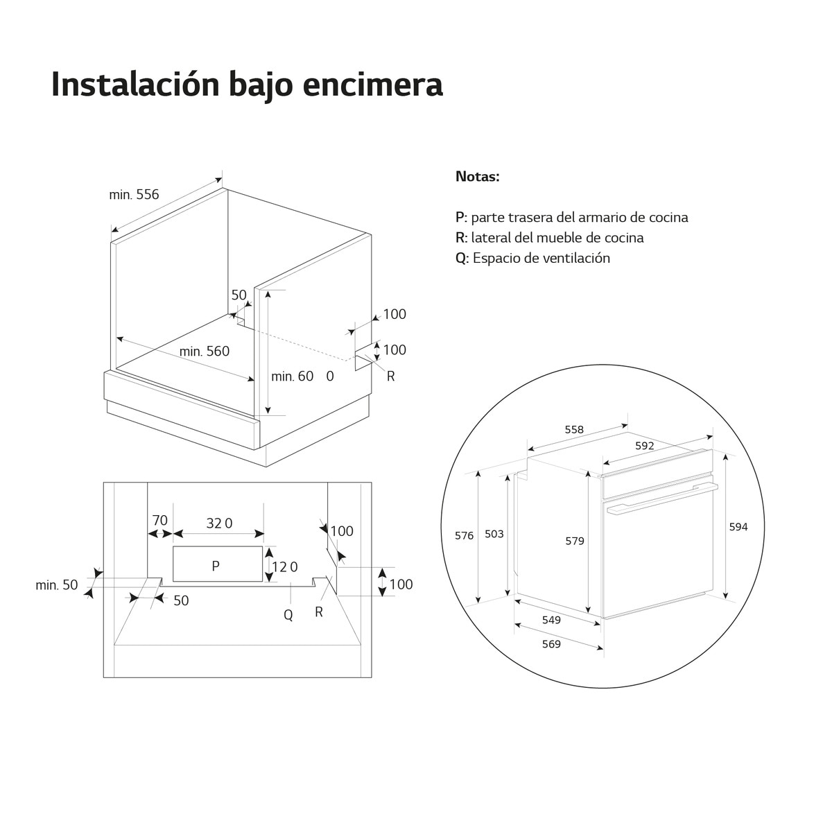 Horno multifunción LG pirolítico, 76 l, display LED, función Instaview - WS7D7632WB Acero negro-10