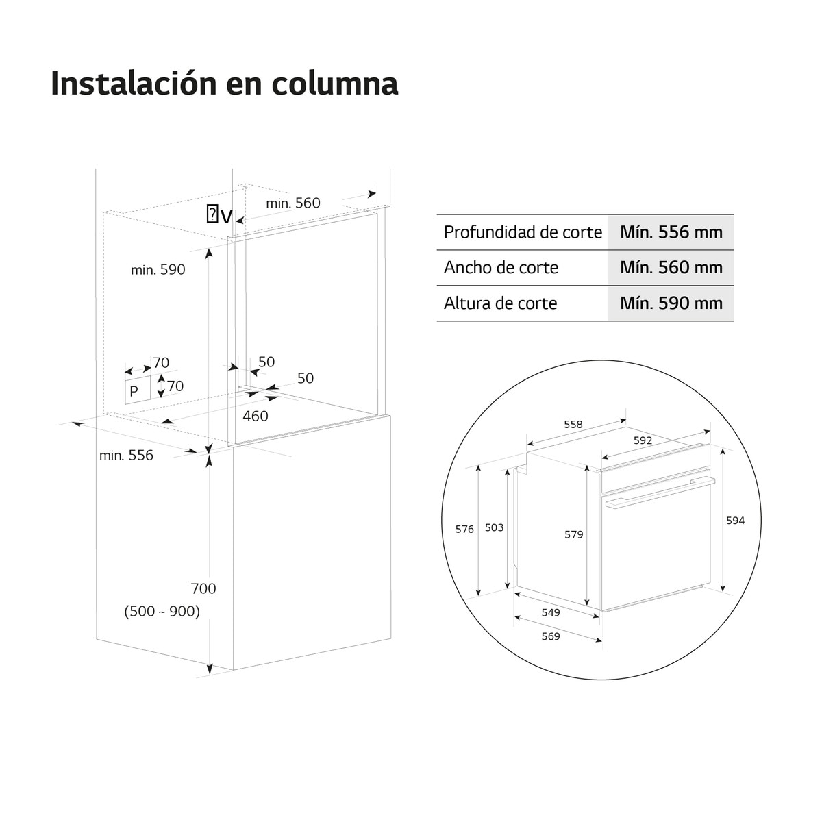 Horno multifunción LG pirolítico, 76 l, display LED, función Instaview - WS7D7632WB Acero negro-9