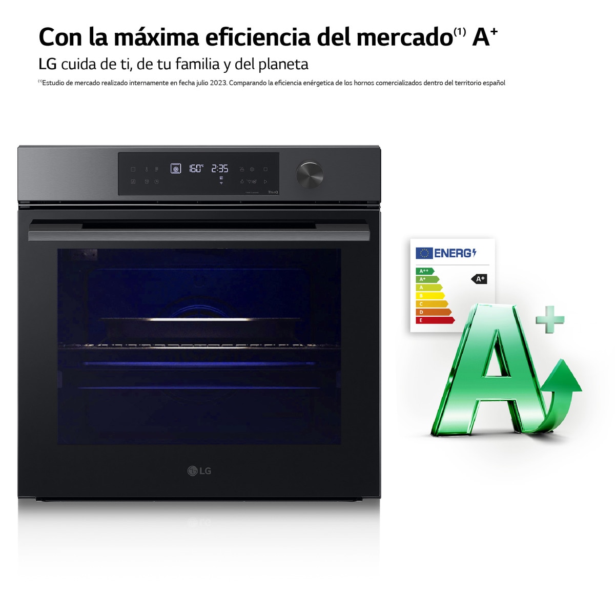 Horno multifunción LG pirolítico, 76 l, display LED, función Instaview - WS7D7632WB Acero negro-8