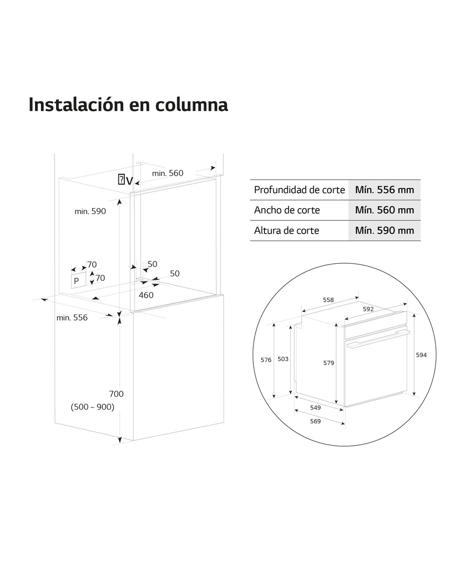 Horno multifunción LG pirolítico, 76 l, display LED, función de cocción lenta al vacio y freidora de aire - WS7D7631WB 12
