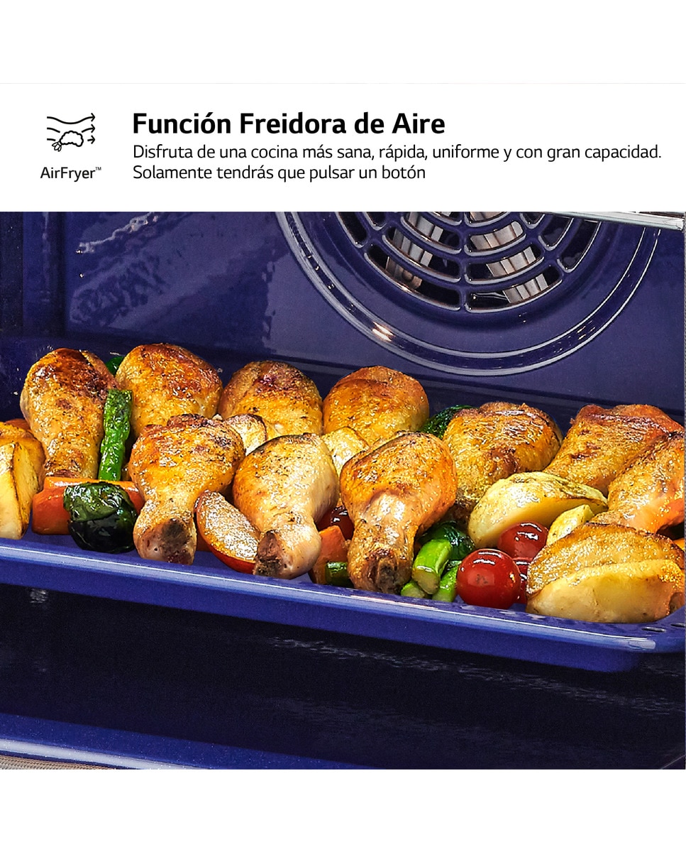 Horno multifunción LG pirolítico, 76 l, display LED, función de cocción lenta al vacio y freidora de aire - WS7D7631WB 8