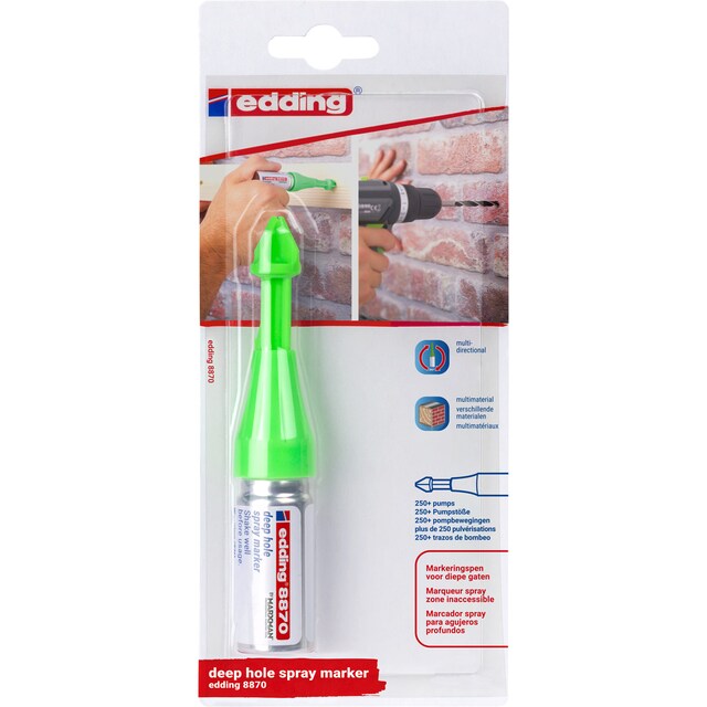 Imagen 0 de Blíster marcador pulverizador para bricolaje Edding verde neón.