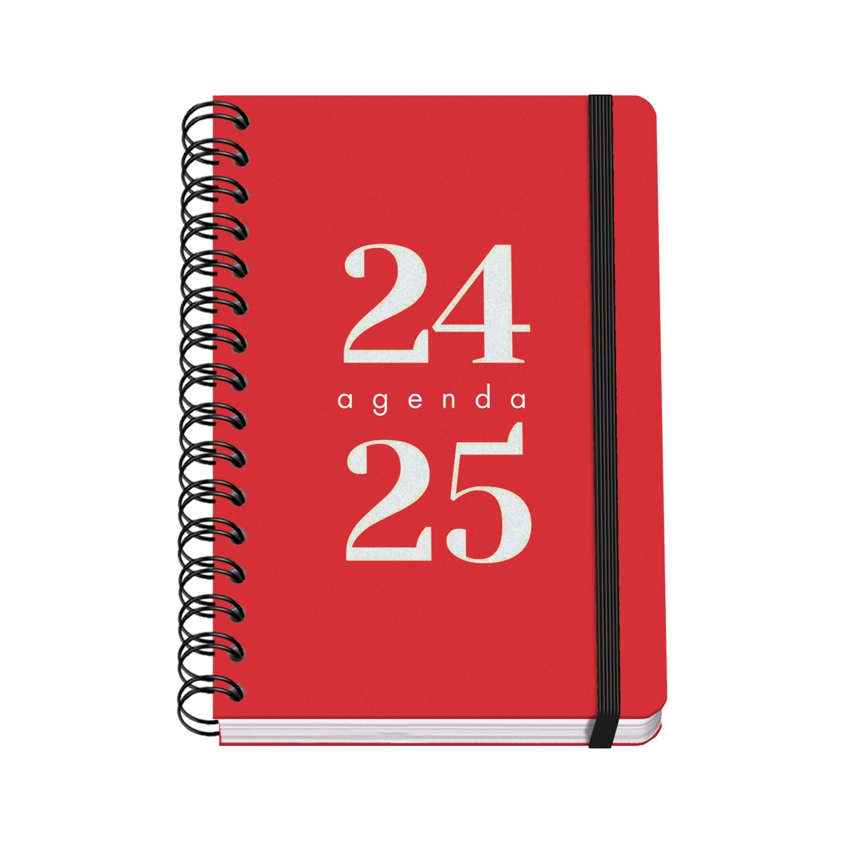 Agenda escolar A5 espiral vista semanal grammar Dohe rosa bilingue. Vermelho-1