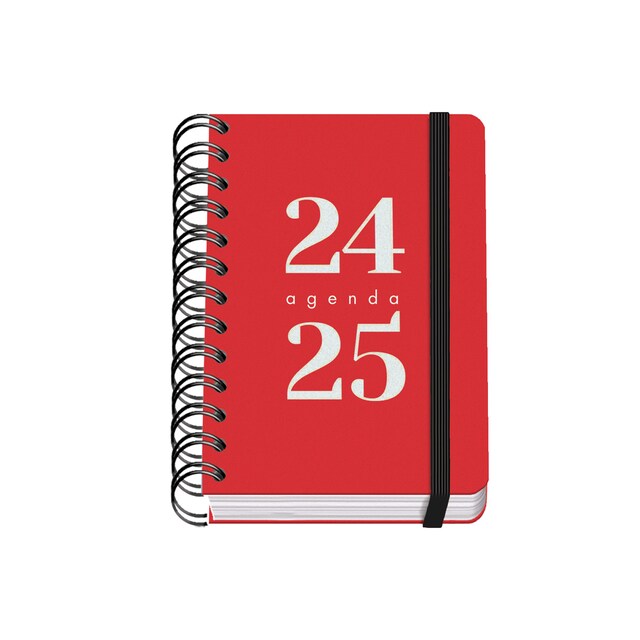 Imagen 0 de Agenda escolar A6 espiral día página grammar Dohe rosa bilingüe.