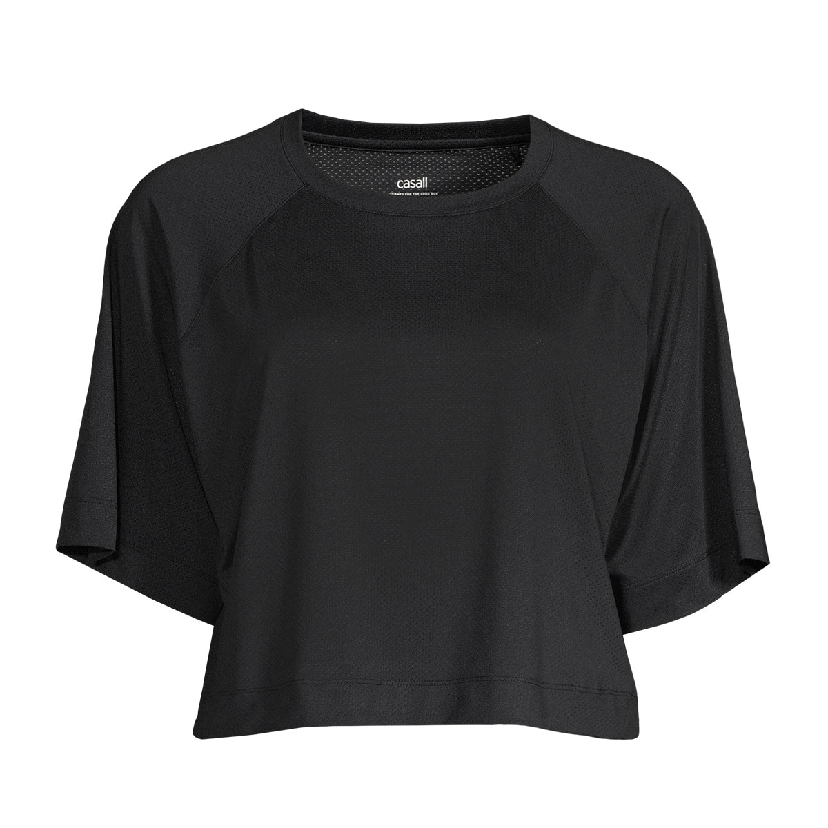 T-shirt de Mulher Laser Mesh Crop Tee Preto-1