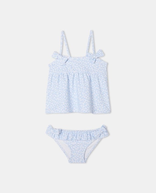 Imagen 0 de Conjunto de baño de bebé niña con flores azules