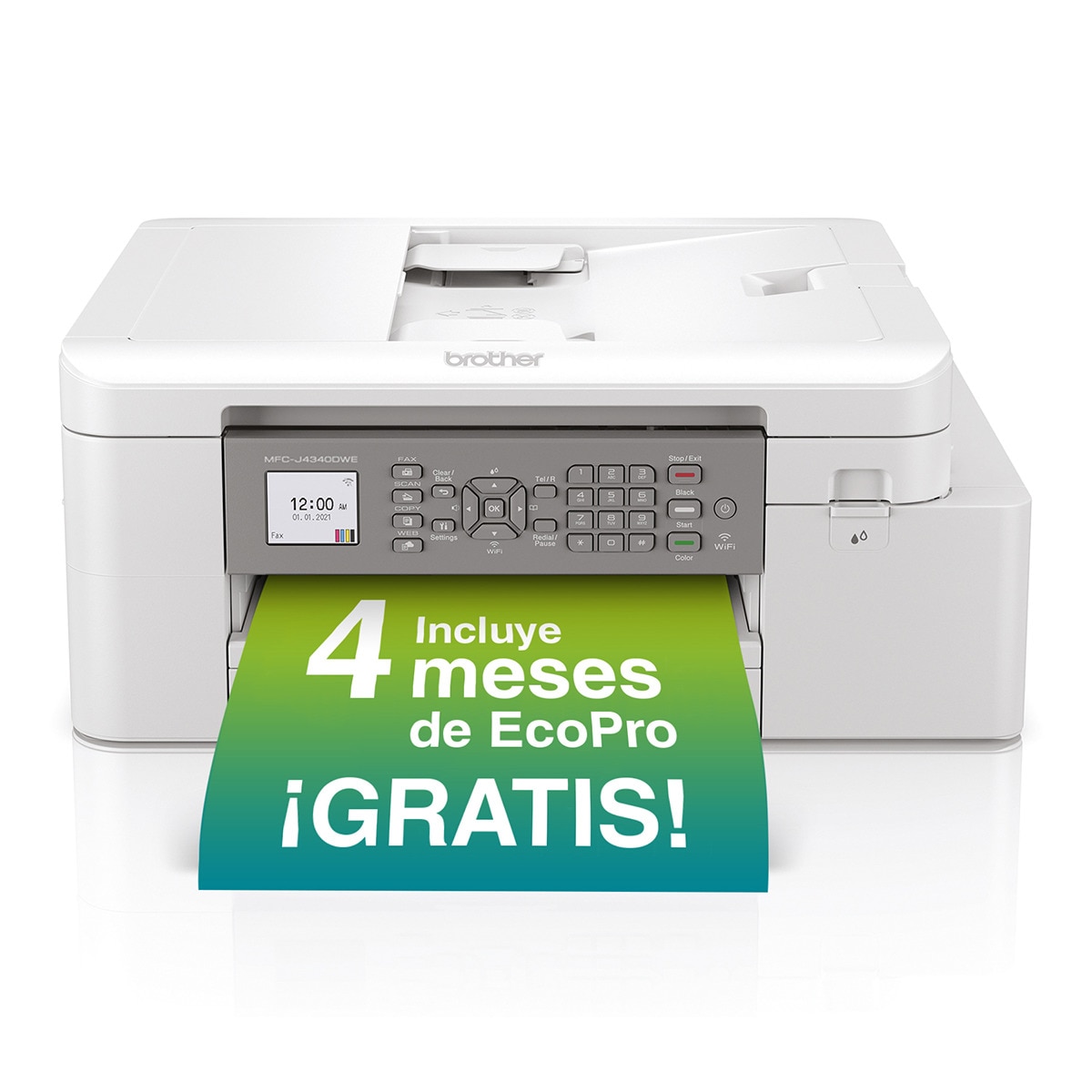 Impresora multifunción Brother MFC-J4340DWE, Fax, Wi-Fi Blanco-1