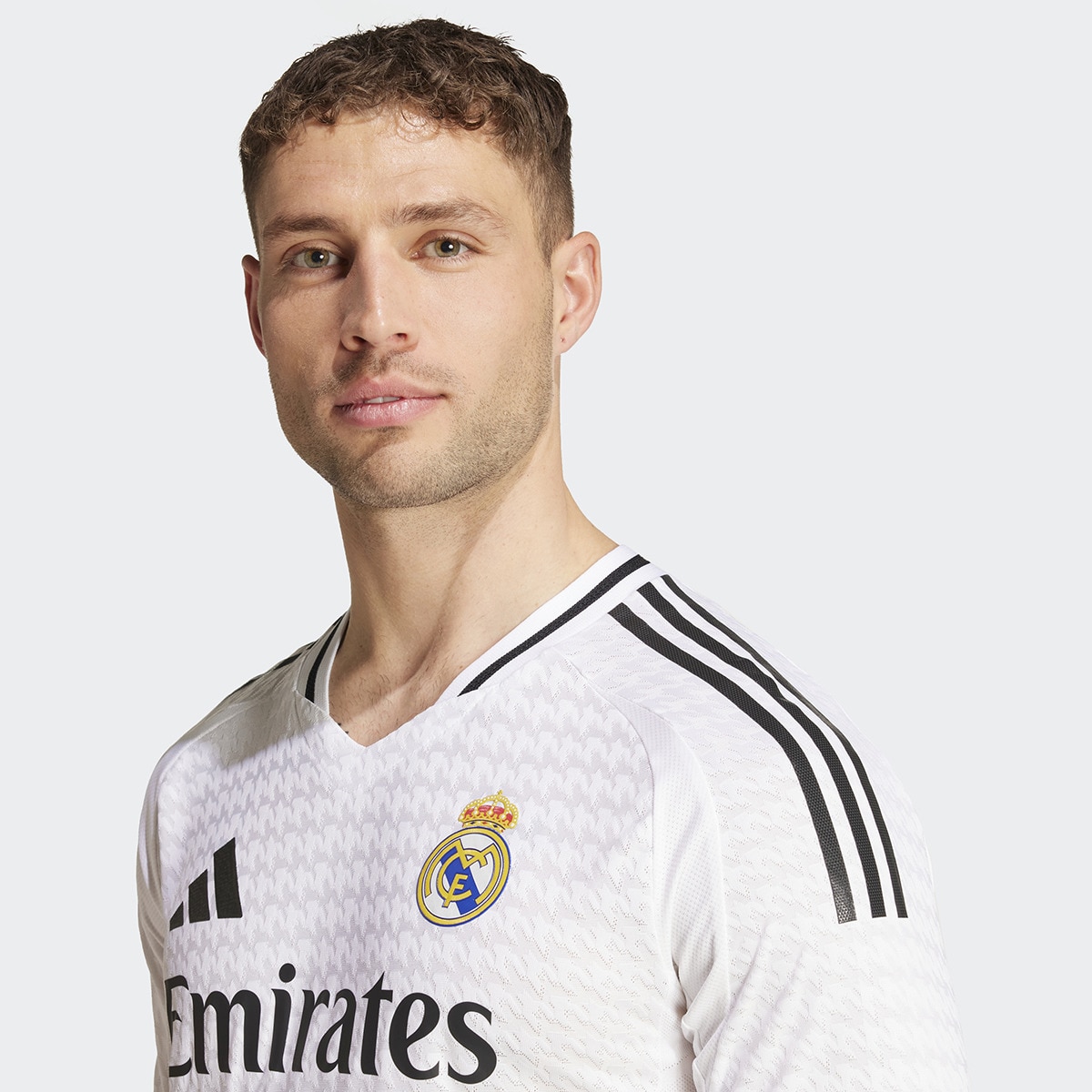 T-shirt de Homem 1.º Equipamento Real Madrid CF 2024-2025 Authentic Branco-3
