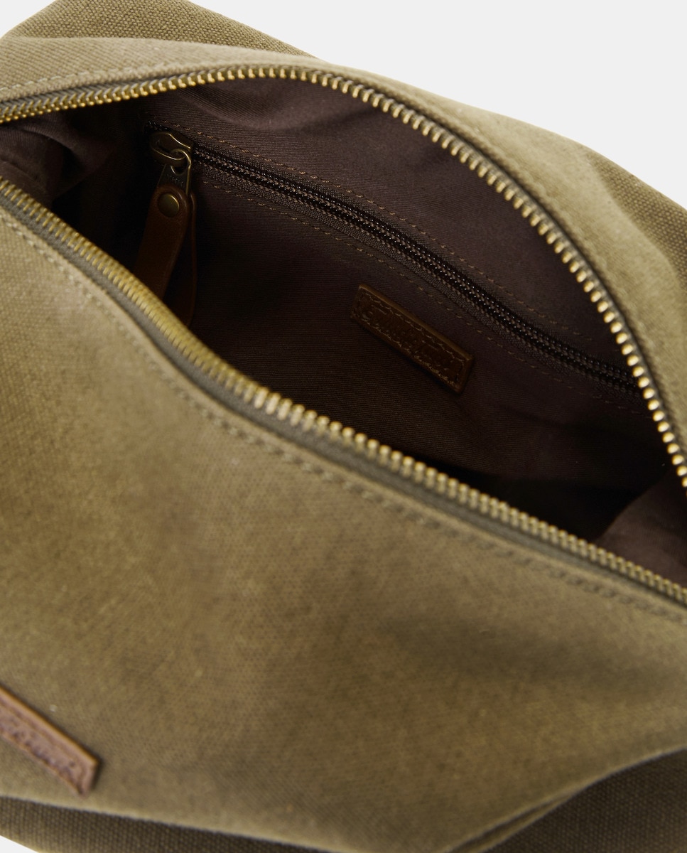 Nécessaire em Lona e Pele 520 Caqui-3