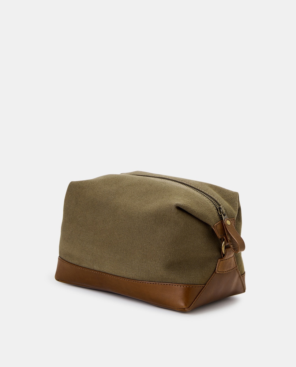 Nécessaire em Lona e Pele 520 Caqui-2