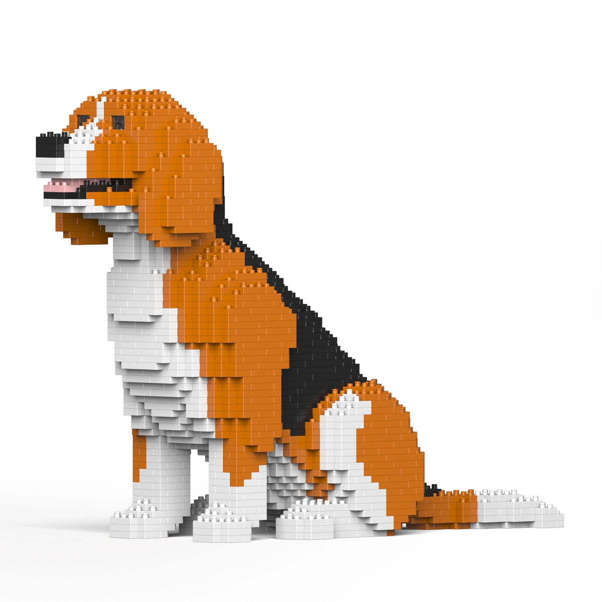 Puzzle 3D bloques de construcción Beagle sentado 4