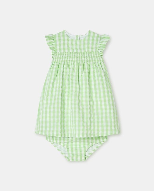 Imagen 0 de Vestido de bebé niña con estampado de rayas y volantes