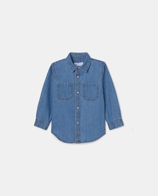 Imagen 0 de Camisa vaquera de bebé niño en color azul
