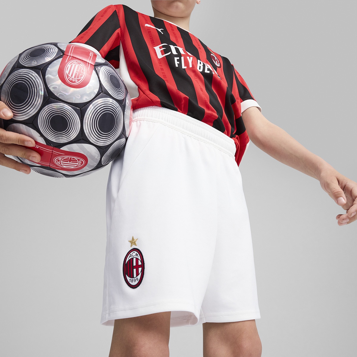Calções de Criança 1.º Equipamento AC Milan 2024-2025 Branco-3