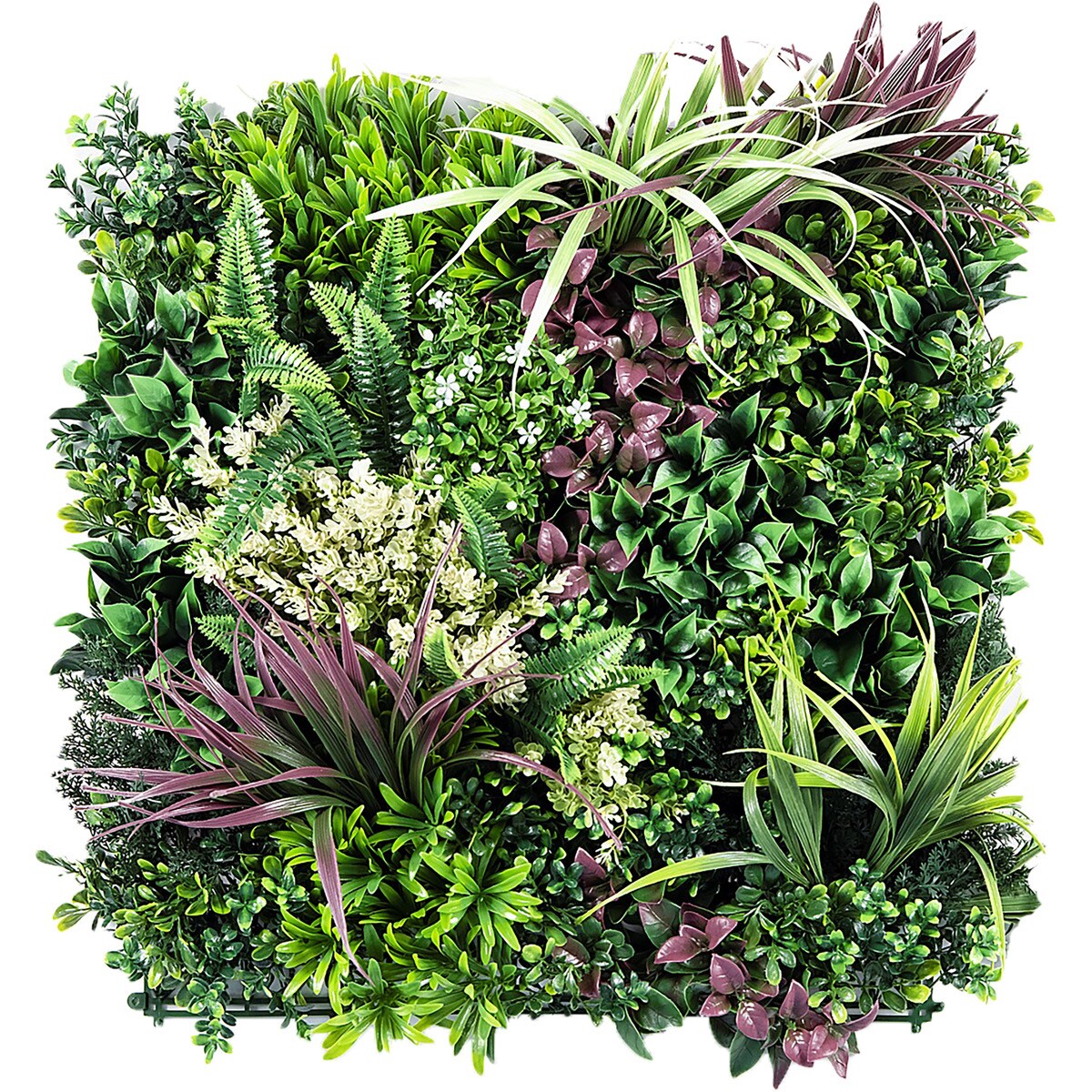 Jardín Vertical Artificial Flower 4 losetas 50 x 50 cm Verde-1