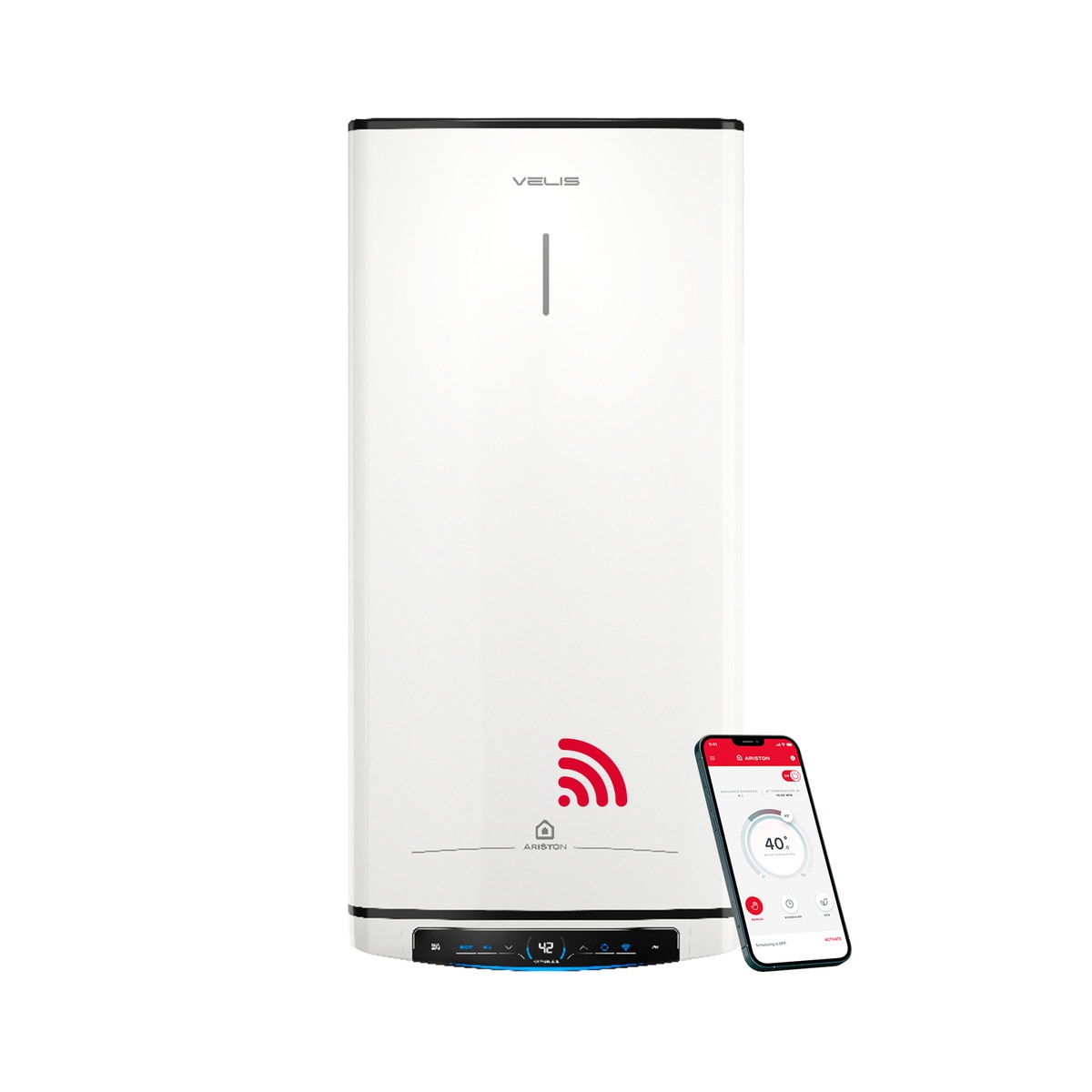 Termo eléctrico vertical/ horizontal Ariston 30 litros, conexión WiFi -VELIS WIFI 30 ES EU Blanco-4