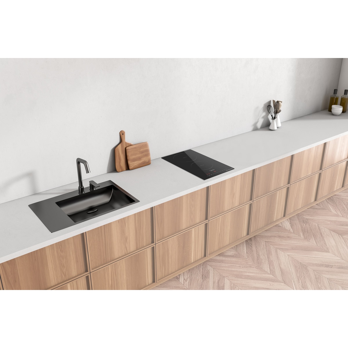 Placa modular Midea con 2 zonas de cocción - MIH350D157K0 Cristal negro-10