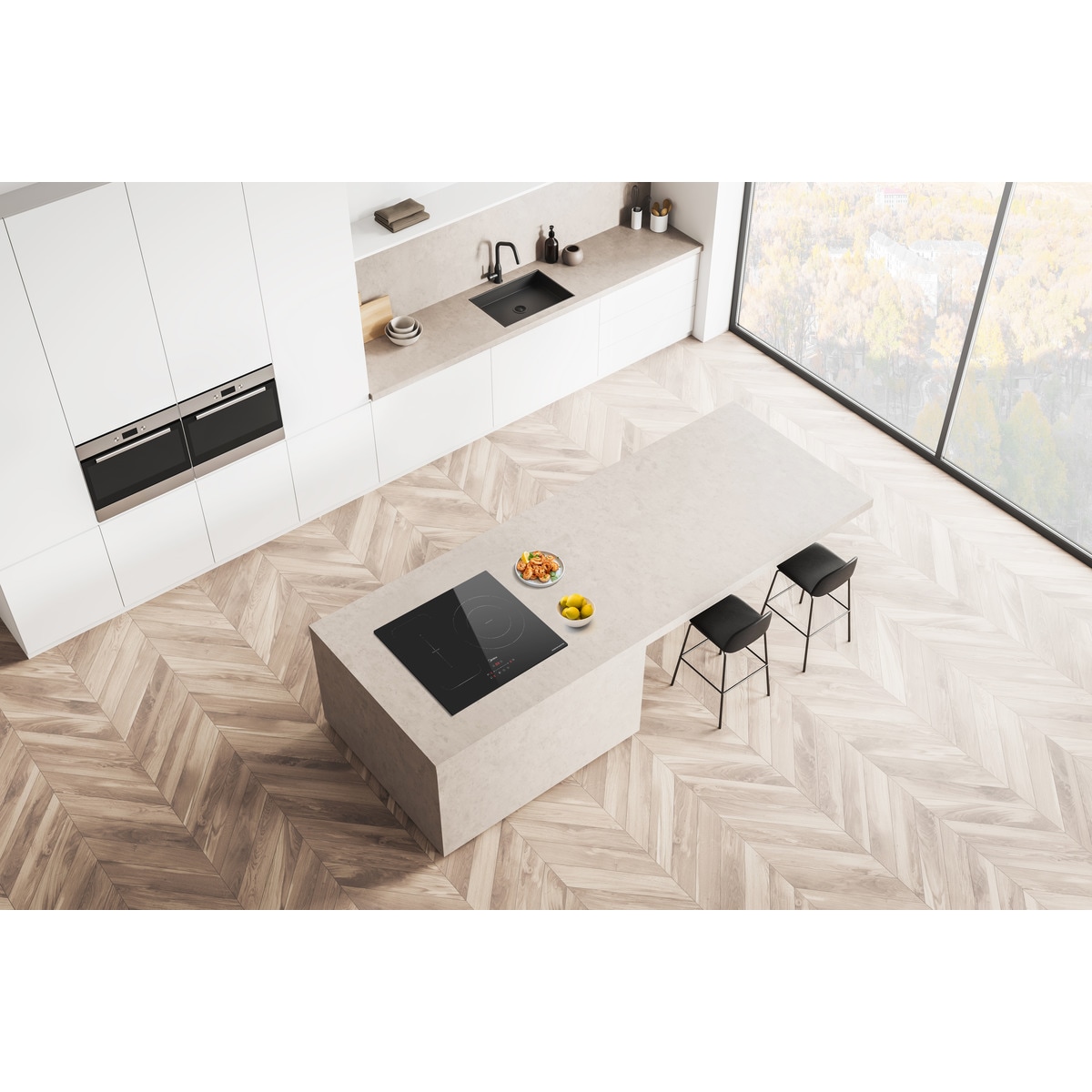 Placa inducción Midea con 3 zonas de cocción, Zona Gigante  - MIH740T279K0 Cristal negro-13