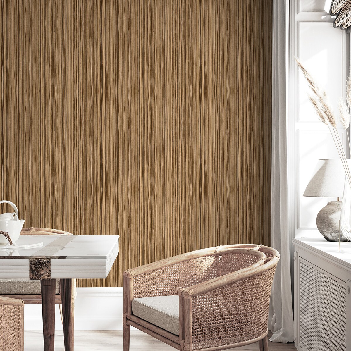 Papel de Parede Autoadesivo Fresno Castanho-2