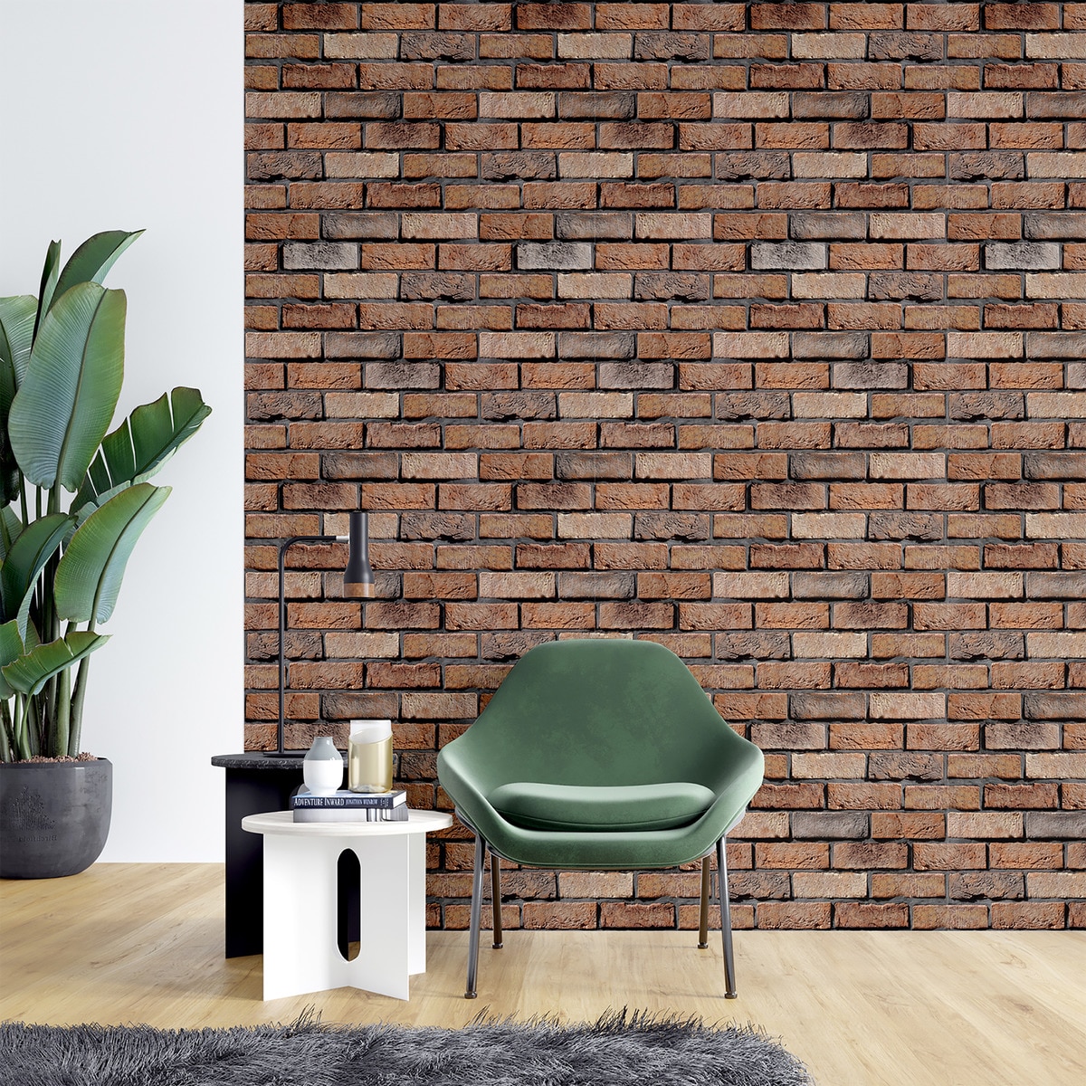 Papel de Parede Autoadesivo Parede Castanho-2