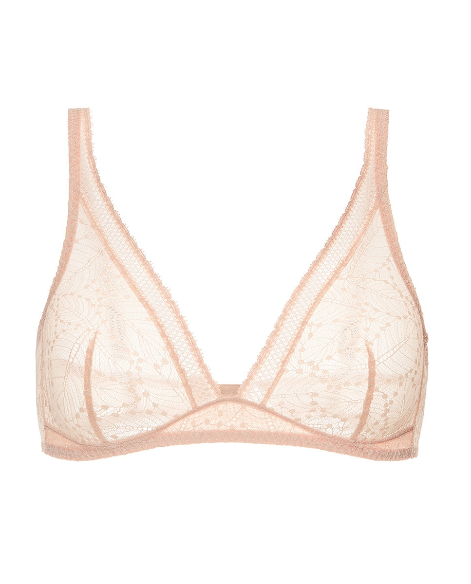 Soutien sem Aros com Estrutura e Renda Rosa-5