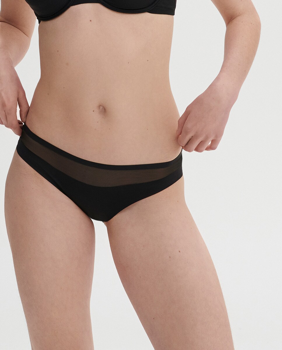 Cueca clássica Essentiel lisa Preto-1