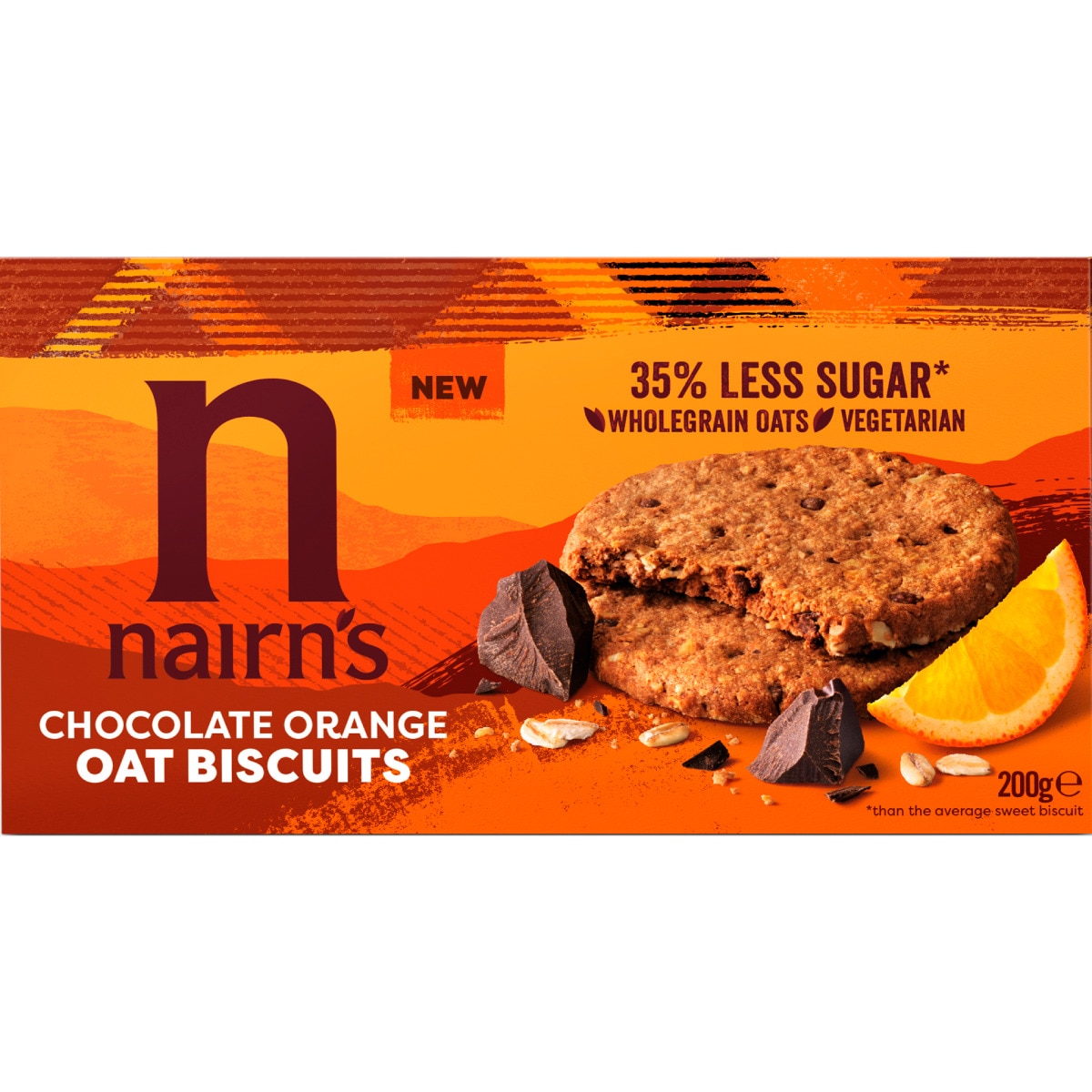 Bolachas de Aveia Chocolate e Laranja embalagem| 200 g