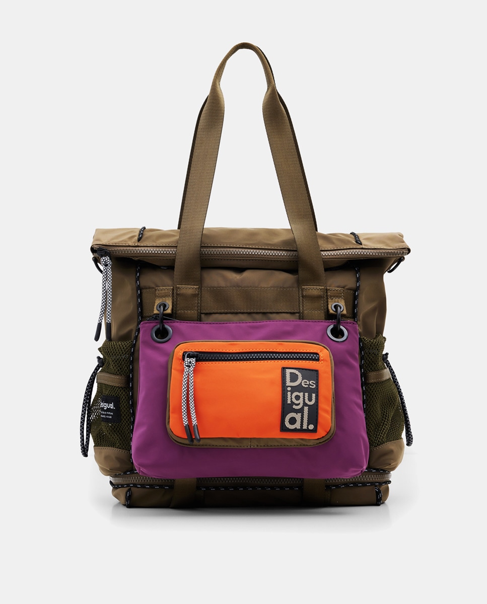 Mochila Voyager XL Multiposições com Fecho de Correr Caqui-1