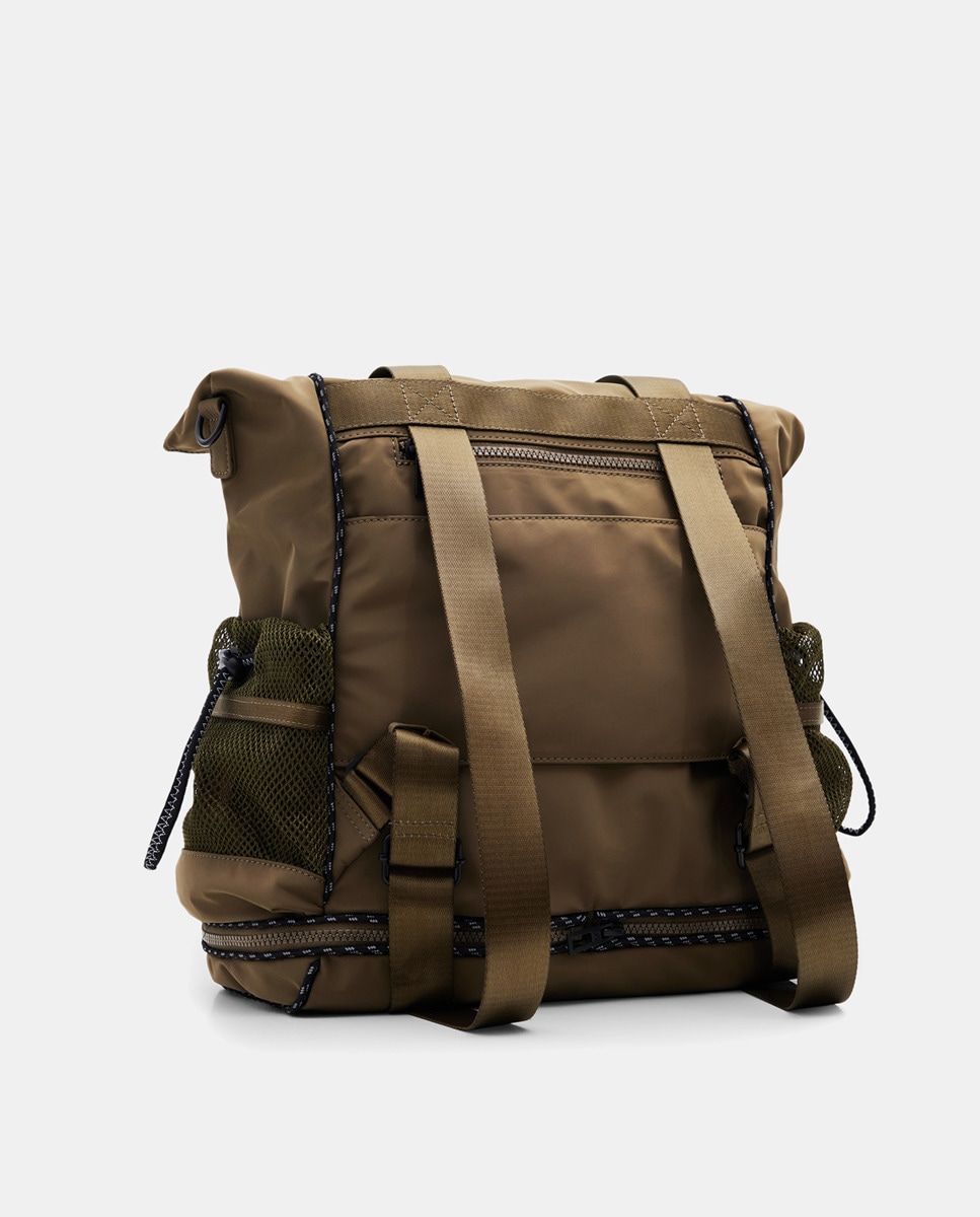 Mochila Voyager XL Multiposições com Fecho de Correr Caqui-4