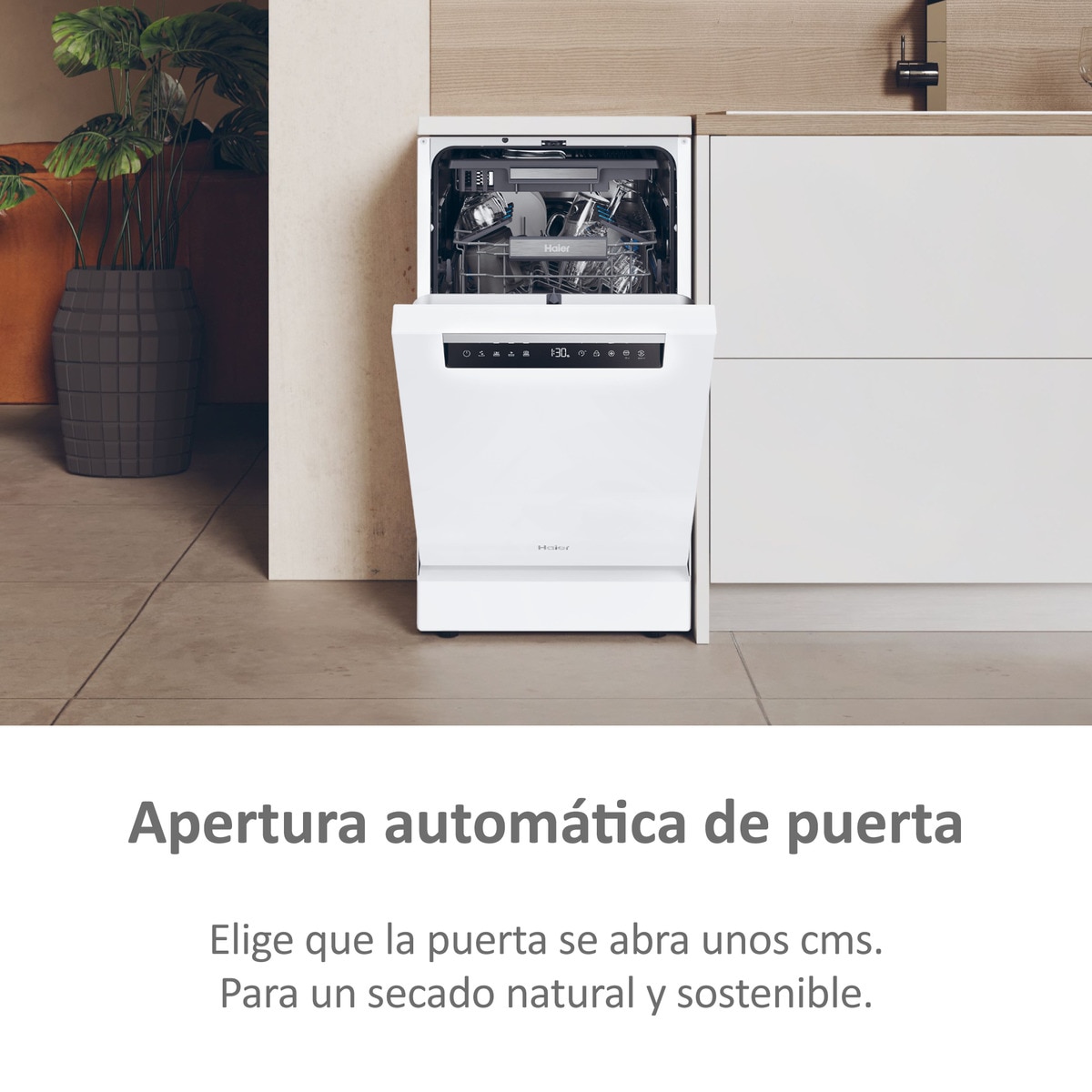 Lavavajillas Haier 11 Servicios, Wi-Fi, Tercera bandeja, 45 cm - XF1C3TB1FW Blanco-8
