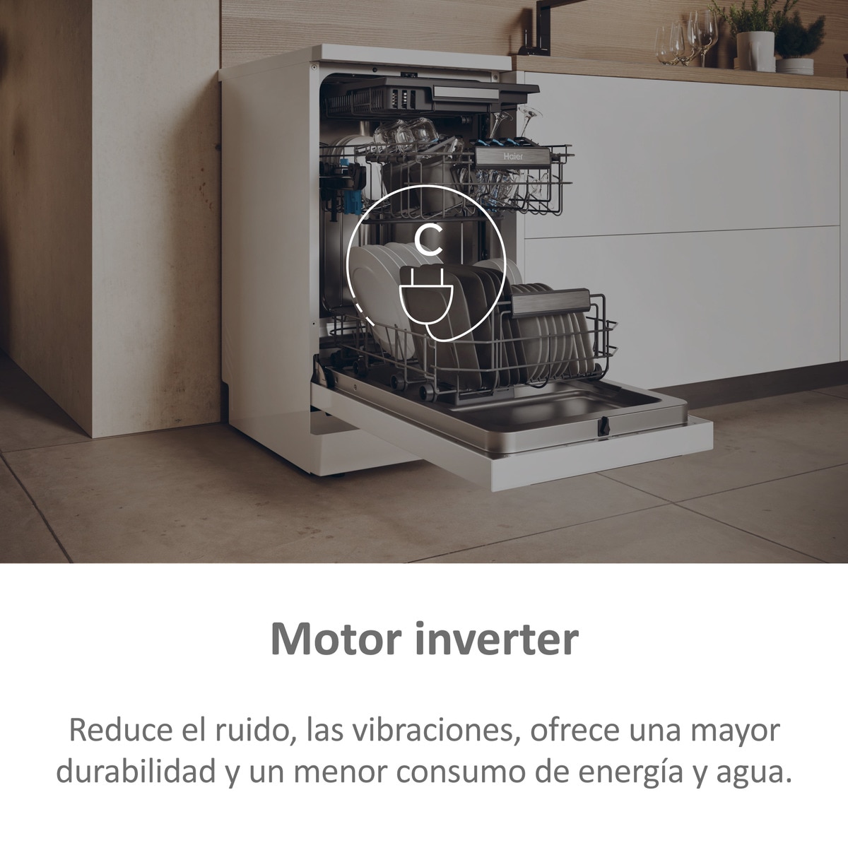 Lavavajillas Haier 11 Servicios, Wi-Fi, Tercera bandeja, 45 cm - XF1C3TB1FW Blanco-7