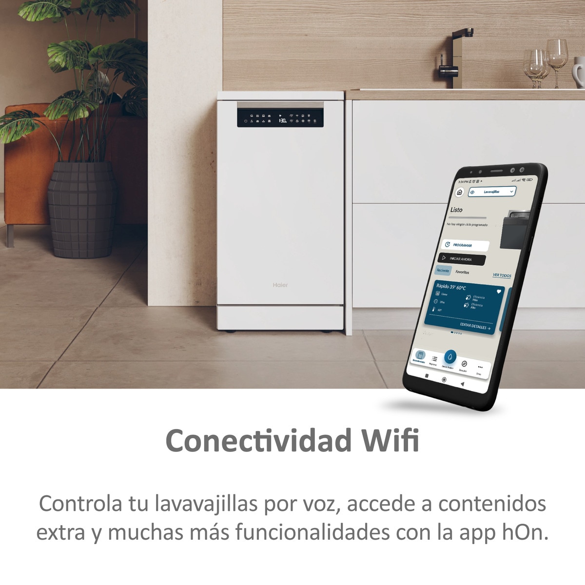 Lavavajillas Haier 11 Servicios, Wi-Fi, Tercera bandeja, 45 cm - XF1C3TB1FW Blanco-5
