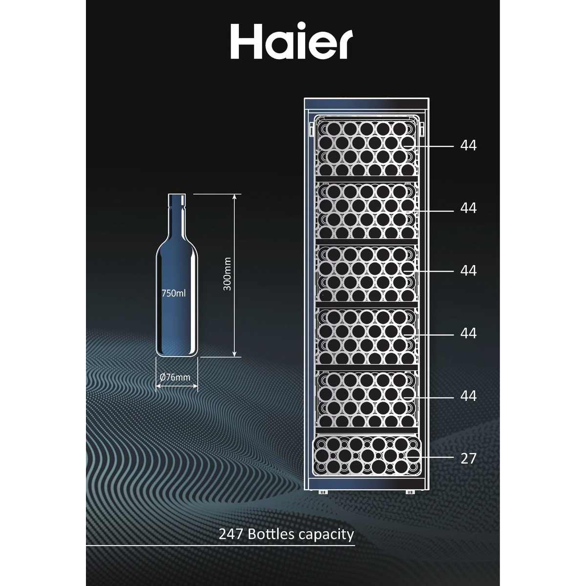 Vinoteca Haier para 247 Botellas, 1 Zona, Wifi, Wine Bank 60 Series 5 - HWS247GEH1 Negro-16