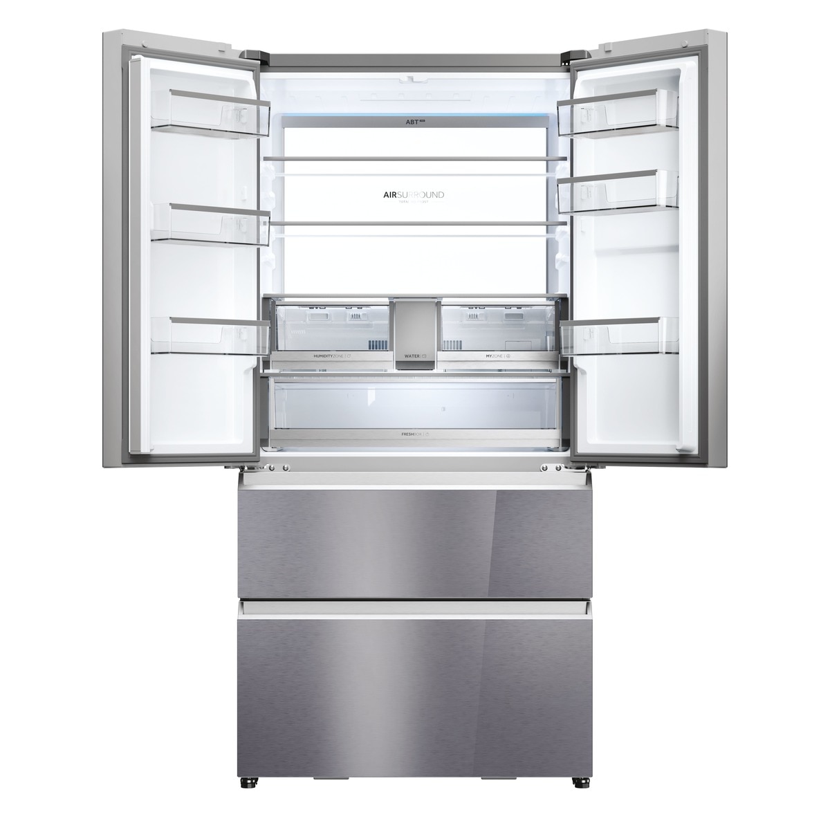 Frigorífico americano Haier, Total no Frost, Motor Inverter,FD 90 Series 7 - HFR79F19EFGK Glass Inox Look-3