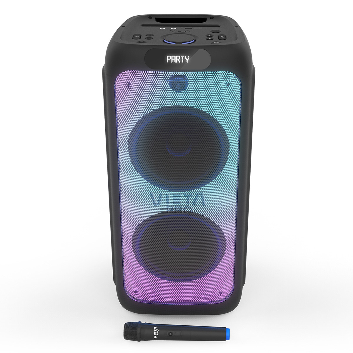 Altavoz Alta Potencia Vieta Pro Party 22, Bluetooth, batería larga duración y luces LED Negro-2