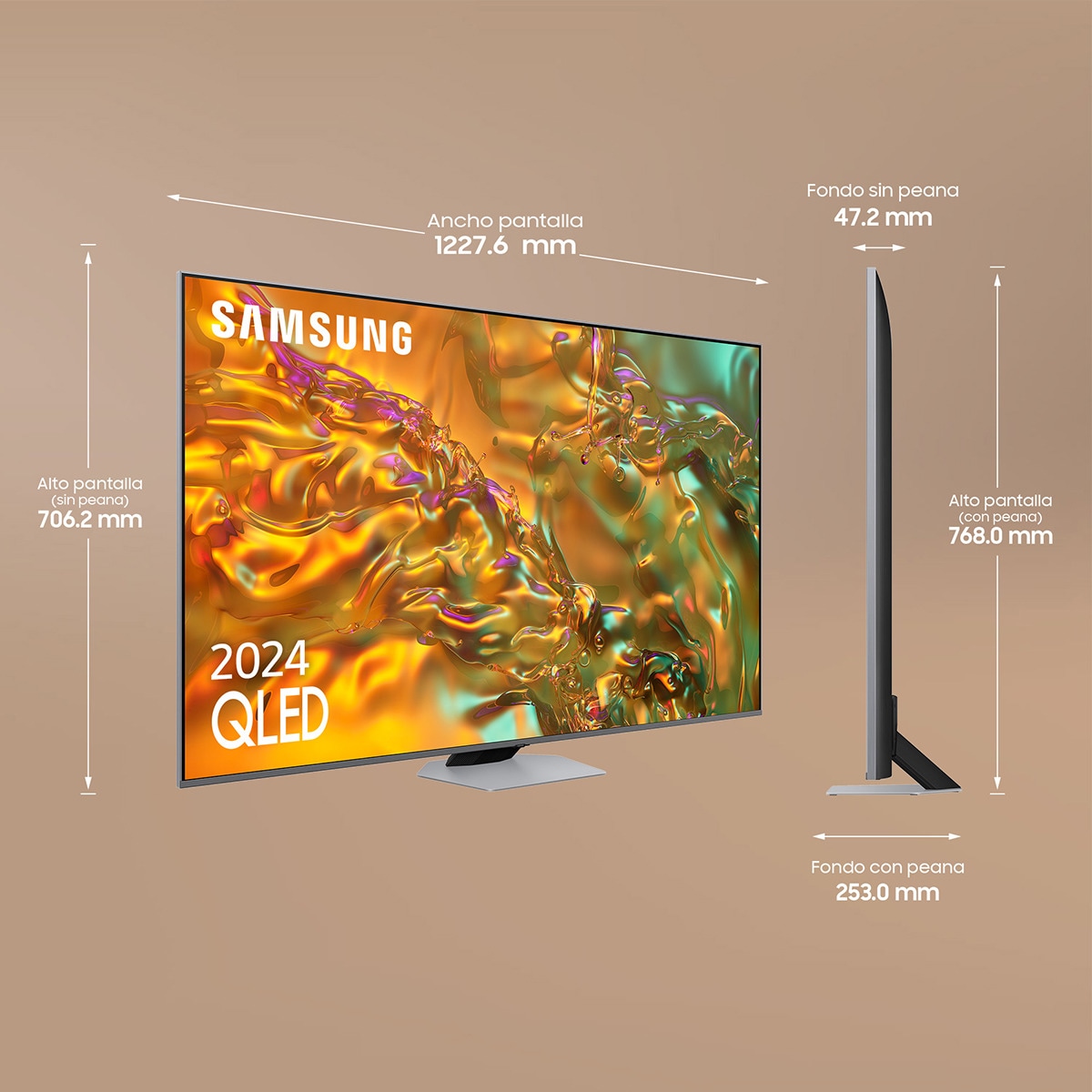 TV QLED 140 cm (55") Samsung TQ55Q80DATXXC, UHD 4K Upscalling, Smart TV Gris-2