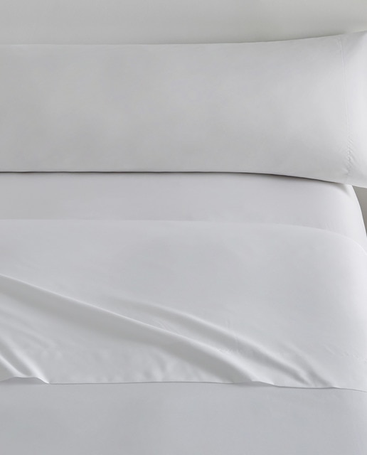Imagen 0 de Juego de sábanas liso tacto extrasuave blanco