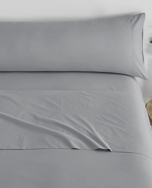 Imagen 0 de Juego de sábanas liso tacto extrasuave gris claro