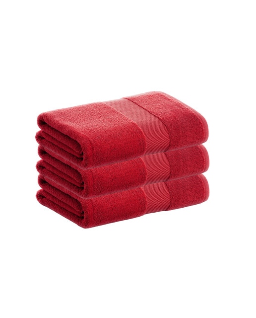 Imagen 0 de Pack 6 toallas rojo tocador Donegal 30x50 cm