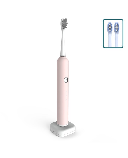 Imagen 0 de Cepillo de dientes eléctrico con batería recargable y 3 cabezales. Carga inalámbrica inductiva. 21x2,5x2,5 Cm. Color: Rosa