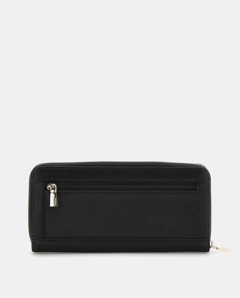 Carteira Grande com Fecho de Correr e Alça Curta - Preto Preto-5