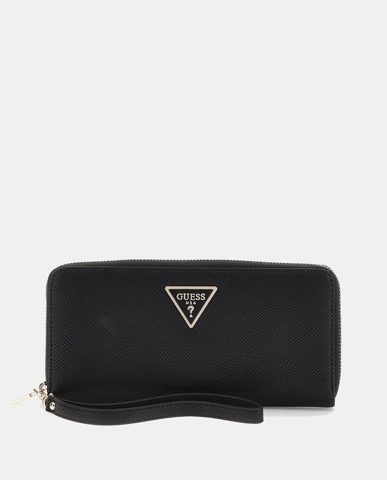 Carteira Grande com Fecho de Correr e Alça Curta - Preto Preto-4